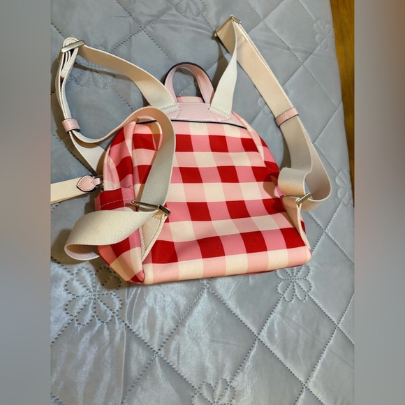 kate spade Red and Pink Checkered Kids Backpack - Picture 9 of 10